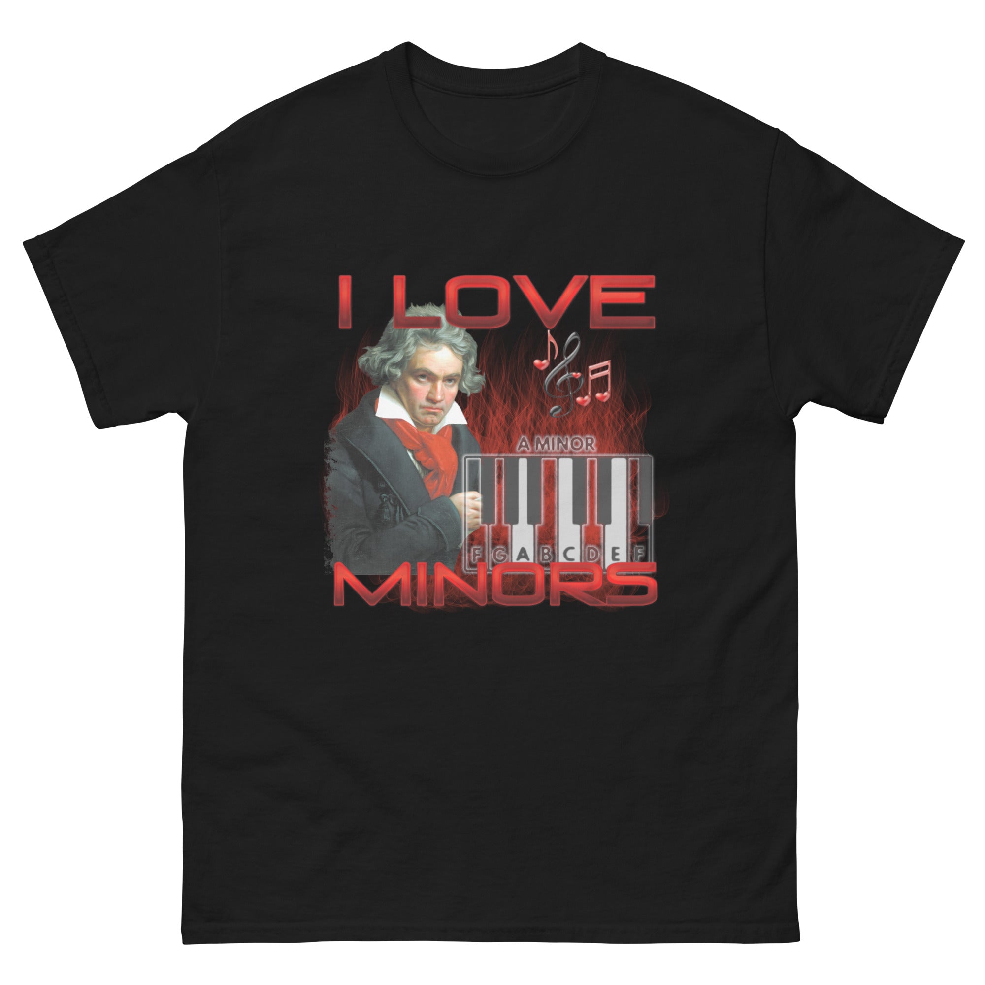 I Love Minors Beethoven music theory double meaning funny shirt black front