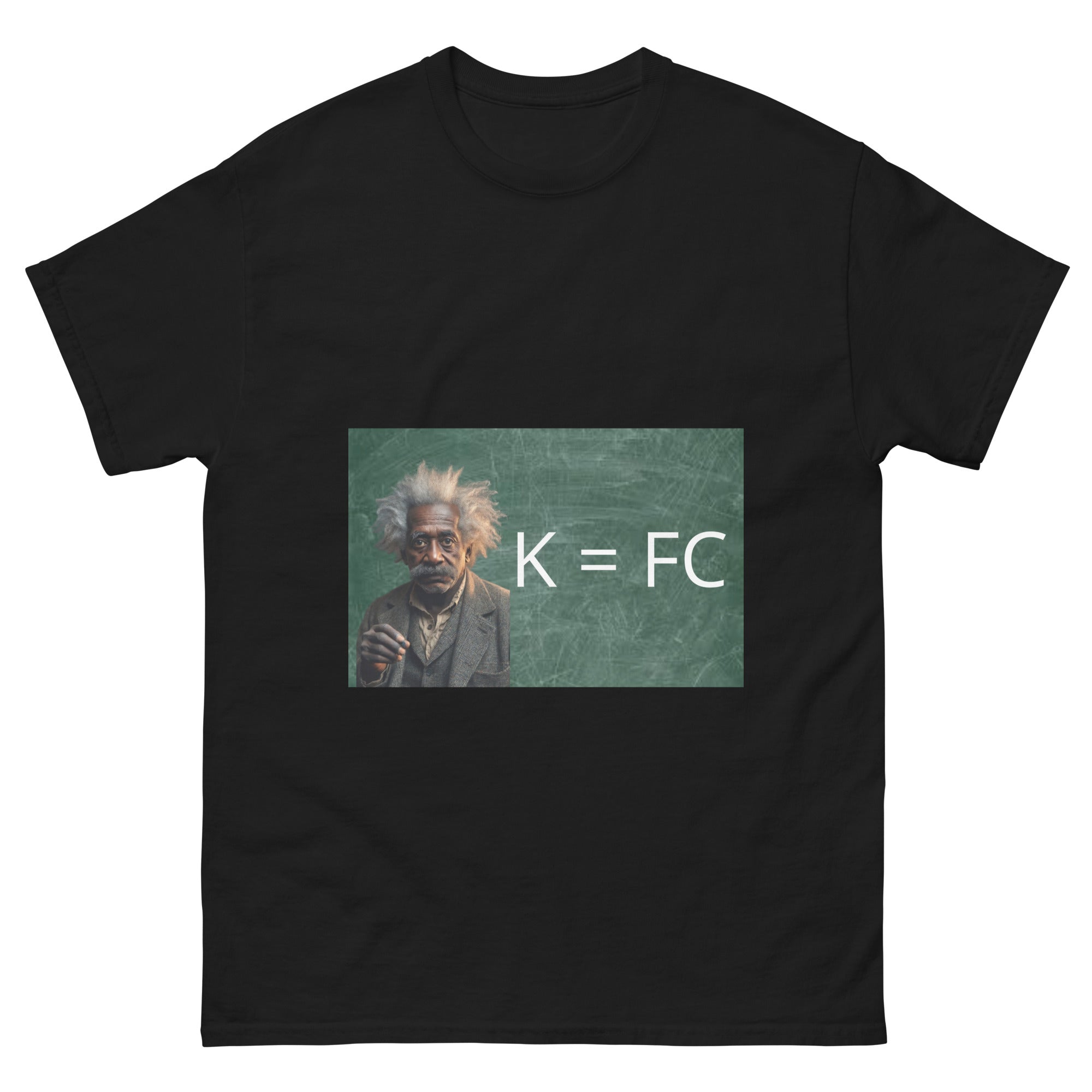 K=FC Theory funny dark humor meme shirt black front view